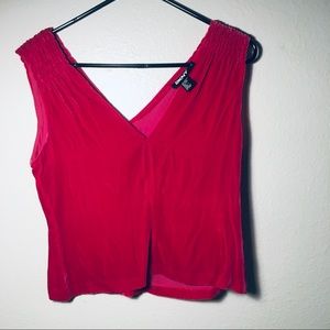 DKNY vintage velvet cropped tank S magenta pink